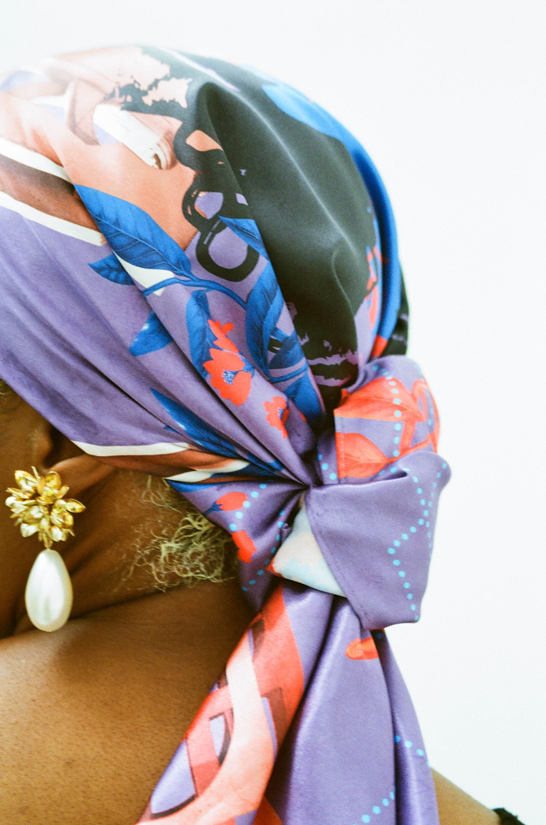 Etor Silky Satin Scarf - Purple