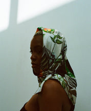 Etor Silky Satin Scarf - Green