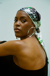 Etor Silky Satin Scarf - Green