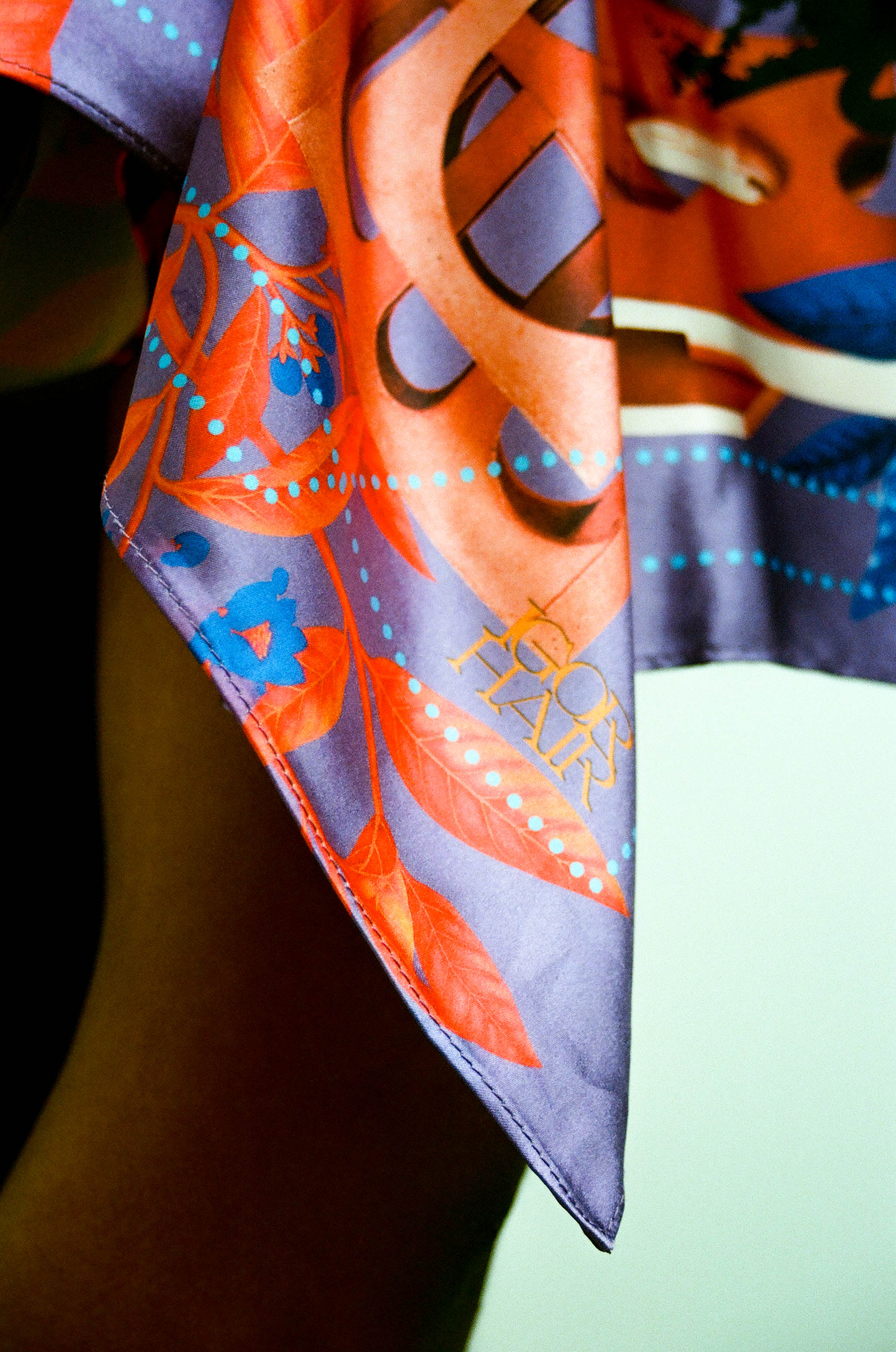 Etor Silky Satin Scarf - Purple